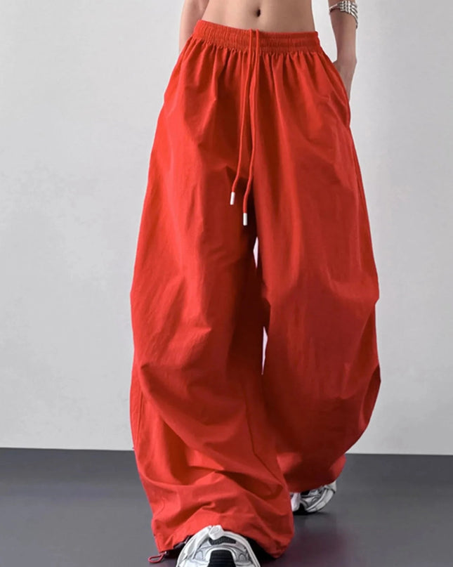 Wide Leg Drawstring Pants - Trendsi