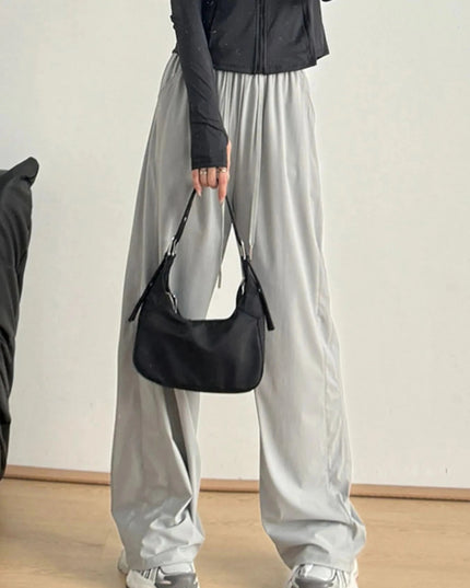 Wide - Leg Drawstring Pants - Trendsi