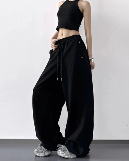 Wide Leg Drawstring Pants - Trendsi