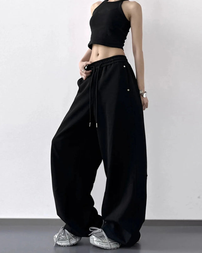 Wide Leg Drawstring Pants - Trendsi