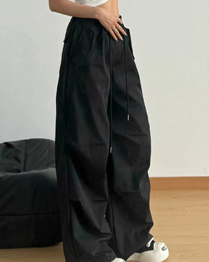 Wide Leg Drawstring Pants - Trendsi