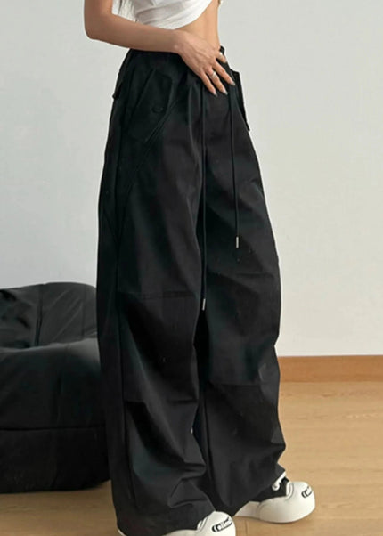 Wide Leg Drawstring Pants - Trendsi