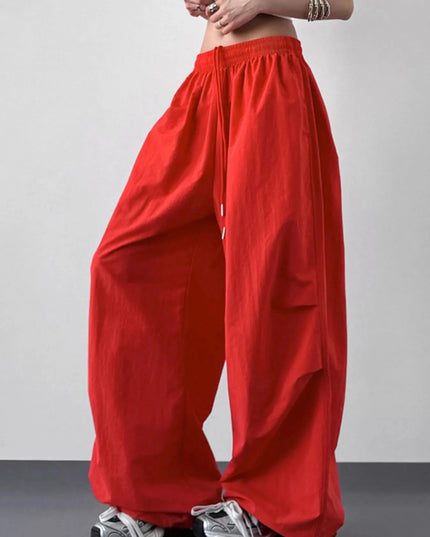 Wide Leg Drawstring Pants - Trendsi