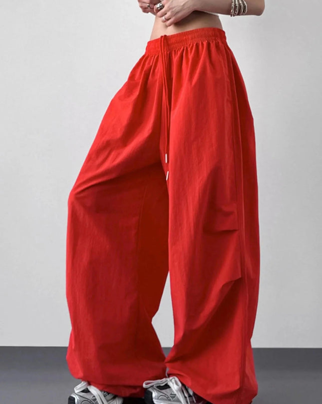 Wide Leg Drawstring Pants - Trendsi