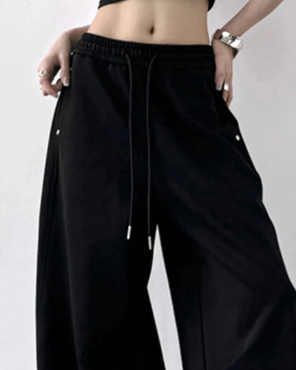 Wide Leg Drawstring Pants - Trendsi
