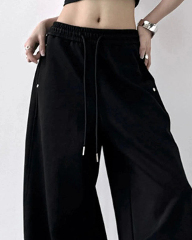 Wide Leg Drawstring Pants - Trendsi