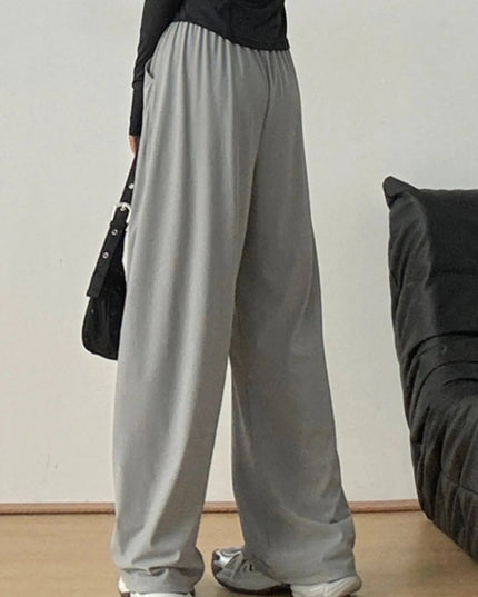 Wide - Leg Drawstring Pants - Trendsi