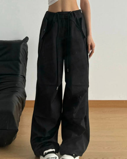 Wide Leg Drawstring Pants - Trendsi