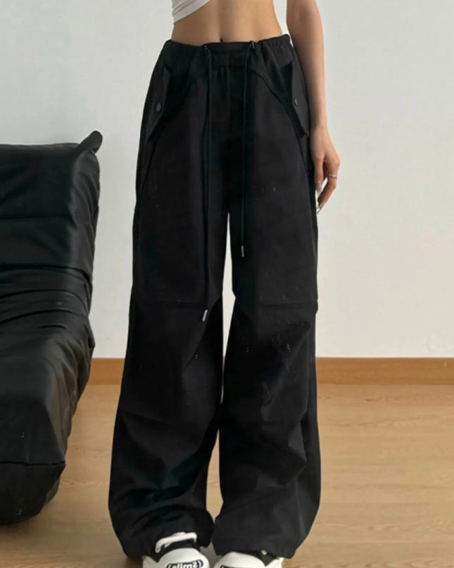 Wide Leg Drawstring Pants - Trendsi