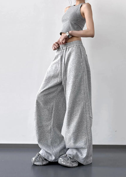 Wide Leg Drawstring Pants - Trendsi