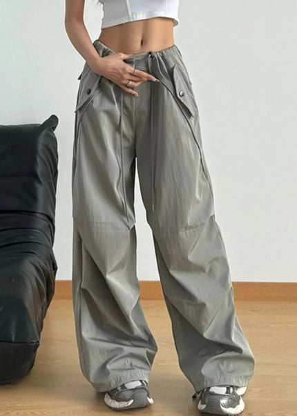 Wide Leg Drawstring Pants - Trendsi