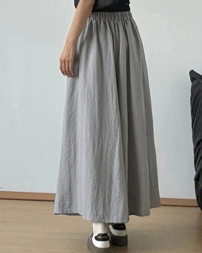Wide - Leg Elastic Waist Pants - Trendsi