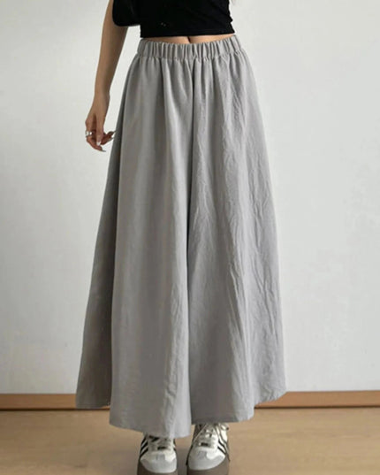 Wide - Leg Elastic Waist Pants - Trendsi