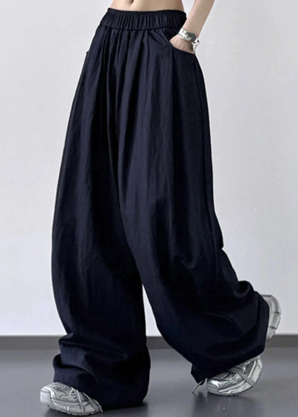 Wide Leg Pants with Elastic Waistband - Trendsi