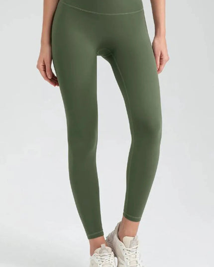 Wide Waistband High Waist Sport Leggings - Trendsi