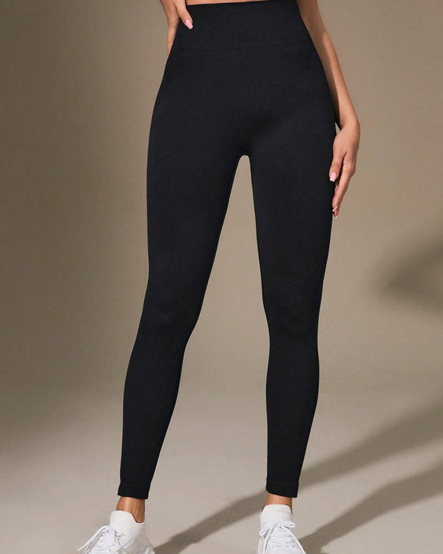 Wide Waistband Sports Leggings - Trendsi