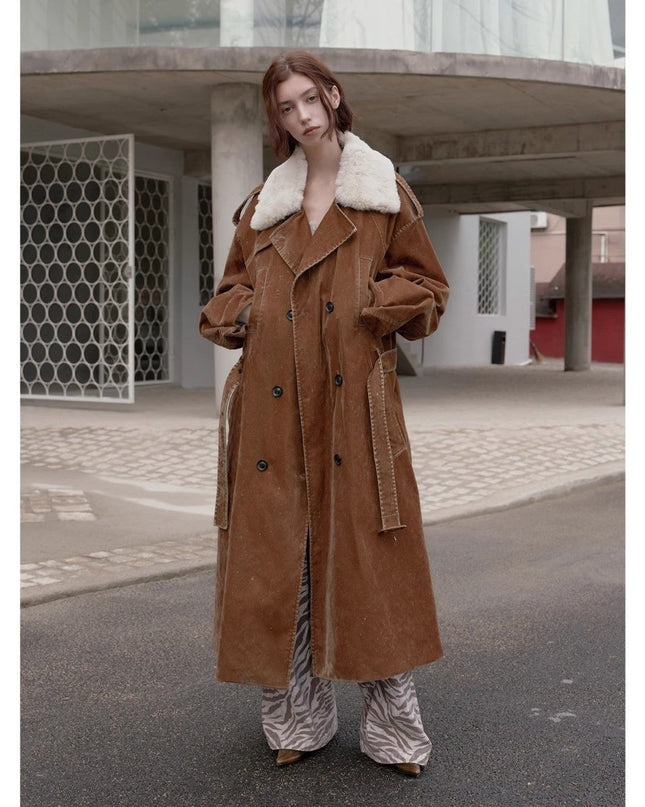 “Windbreaker and Winter” Detachable Wool Lapel Long Parka – Goose Down Jacket - Parka - Firelady Fur