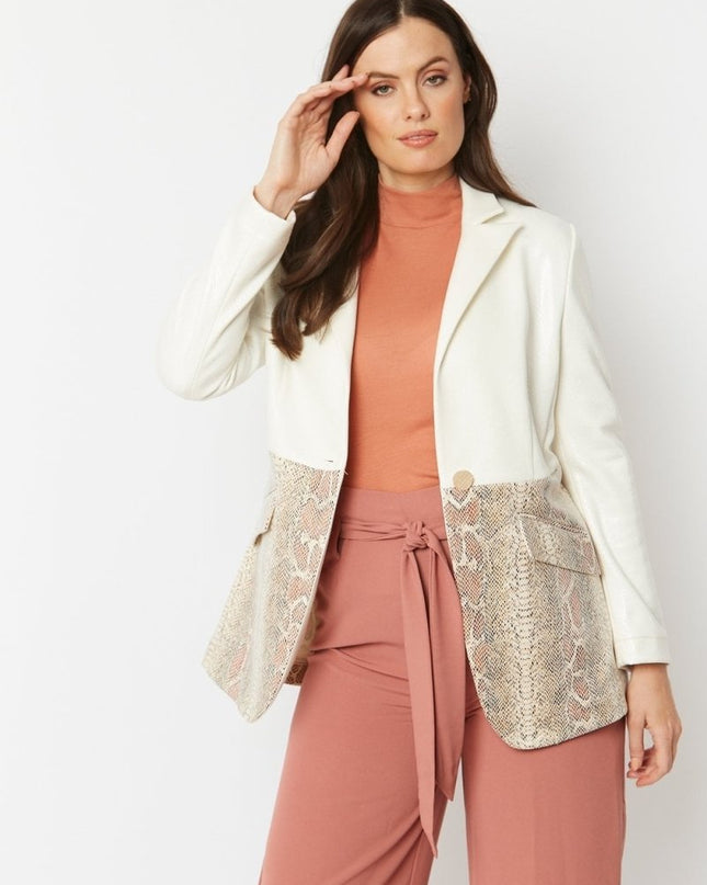 Women's Cream Faux Leather Suede Jacket - Fashion Must - Have - Faux Leather Jackets - Buy Me Fur Ltd