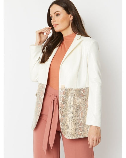 Women's Cream Faux Leather Suede Jacket - Fashion Must - Have - Faux Leather Jackets - Buy Me Fur Ltd