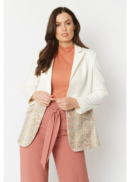 Women's Cream Faux Leather Suede Jacket - Fashion Must - Have - Faux Leather Jackets - Buy Me Fur Ltd