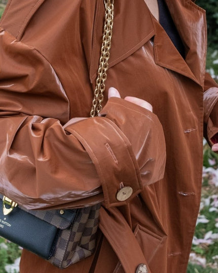 Women's Fashion Winter Trench Coat in Chocolate Brown - Stay Stylish and Warm - n/a - ZUBEK