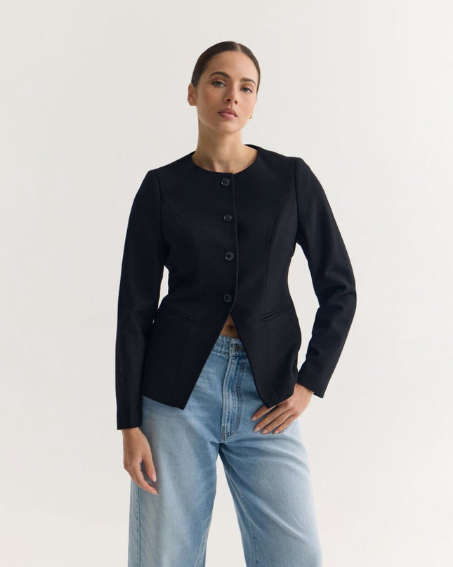 Women’s Wool Blazer – Classic Tailored Jacket - n/a - NOVEMBER28