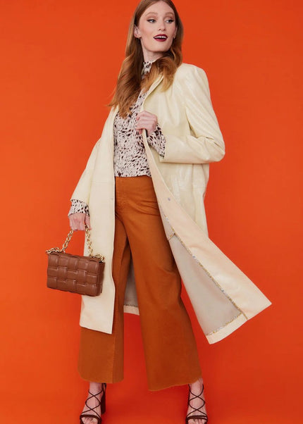 Yellow Eco Leather Trench Coat - Faux Leather Coats - Buy Me Fur Ltd