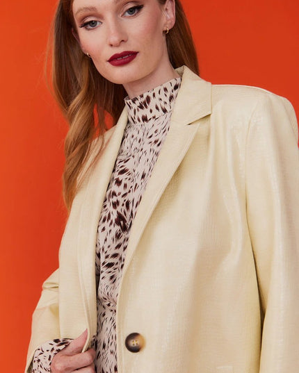 Yellow Eco Leather Trench Coat - Faux Leather Coats - Buy Me Fur Ltd