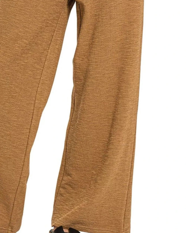 Zenana Cotton Slub Wide Leg Pants - Trendsi