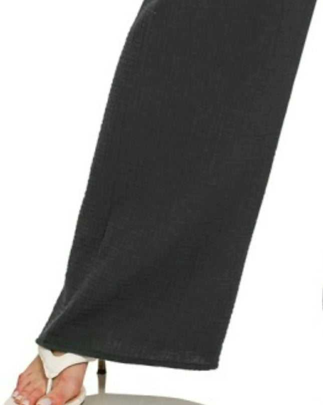 Zenana Double Gauze Elastic Band Pants - Trendsi