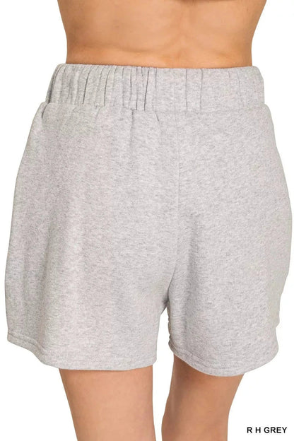 Zenana Fleece Long Sleeve Sweatshirts & Shorts Set - Trendsi