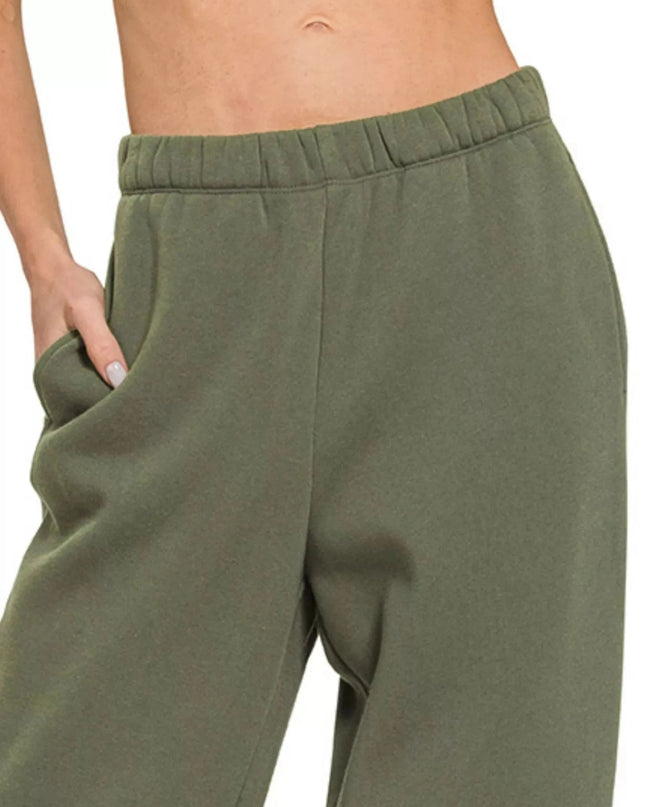 Zenana Fleece Sweatpant with Pockets - Trendsi