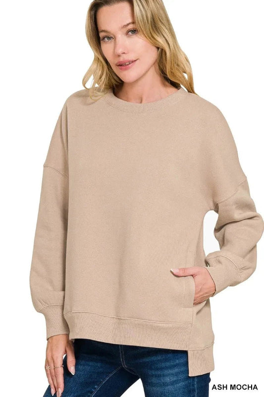 Plus Size Hi-low Boyfriend Sweatshirt