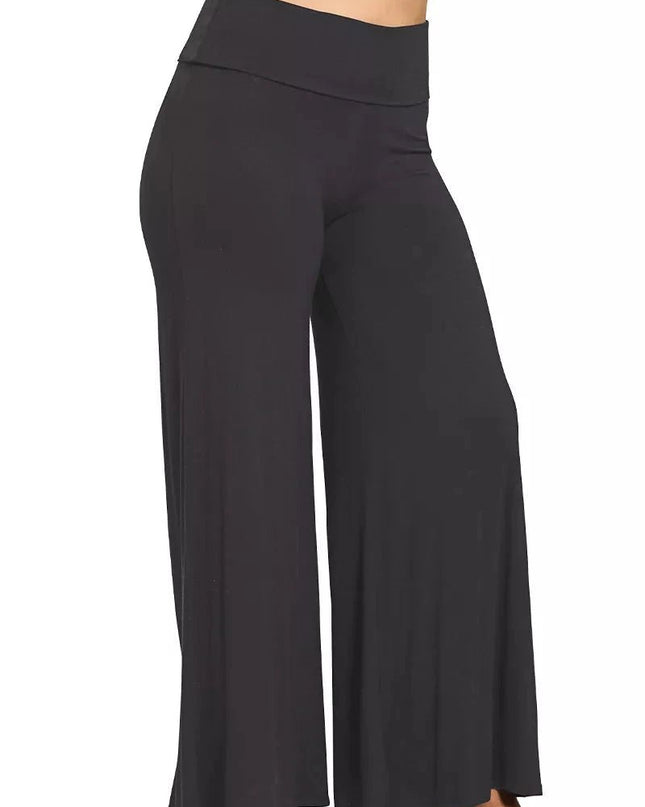 Zenana Full Size Fold Over Waist Comfy Wide Leg Pants Plus Size - Trendsi