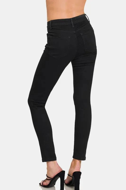 Zenana High Rise Skinny Jeans with Pockets - Trendsi