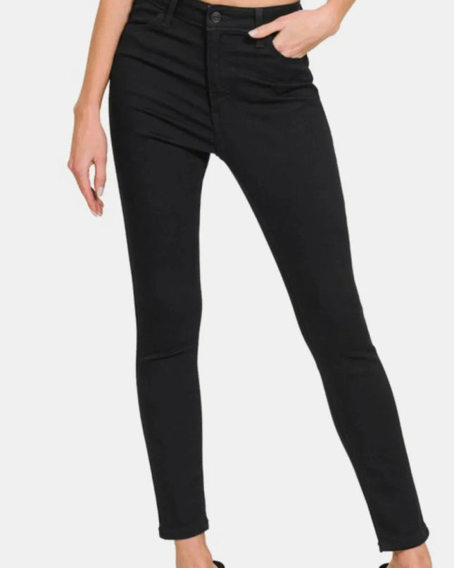 Zenana High Rise Skinny Jeans with Pockets - Trendsi