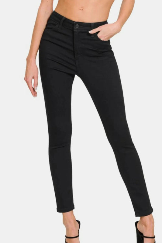 Zenana High Rise Skinny Jeans with Pockets - Trendsi