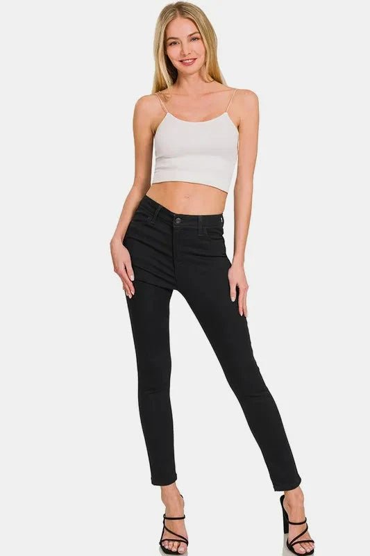 Zenana High Rise Skinny Jeans with Pockets - Trendsi