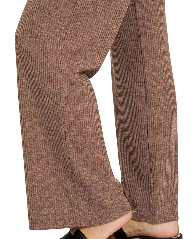 Zenana Ribbed Drawstring Lounge Pants - Trendsi