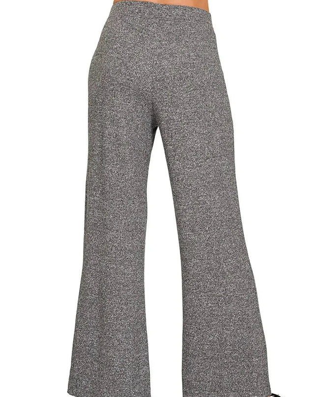 Zenana Soft Elastic Waisted Flare Pants - Trendsi