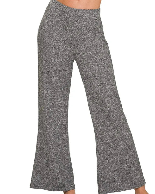 Zenana Soft Elastic Waisted Flare Pants - Trendsi