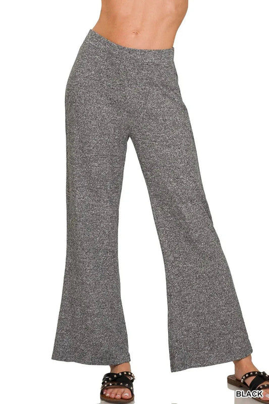 Zenana Soft Elastic Waisted Flare Pants - Trendsi