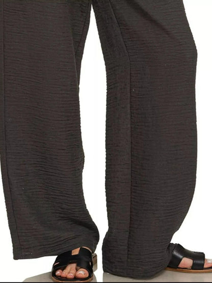 Woven Crepe Elastic Pants