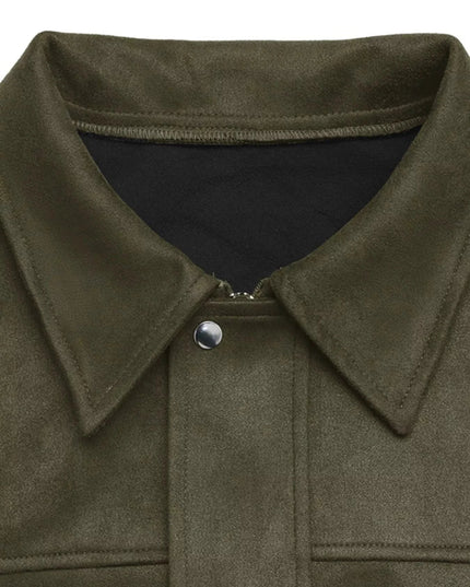 Zip Up Drop Shoulder Jacket - Trendsi