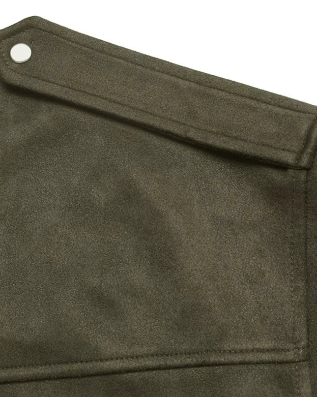 Zip Up Drop Shoulder Jacket - Trendsi