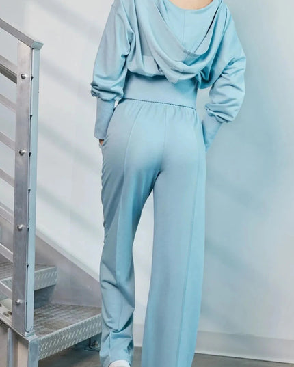 Zip - Up Hoodie and Pants Active Set - Trendsi