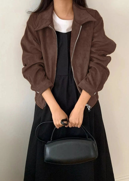 Zip Up Long Sleeve Jacket - Trendsi