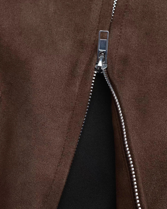 Zip Up Long Sleeve Jacket - Trendsi