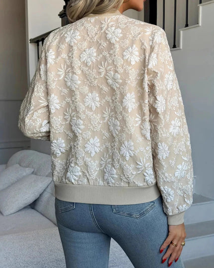 Zip Up Long Sleeve Jacket - Trendsi