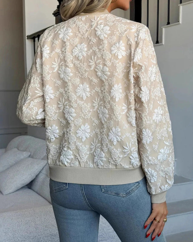 Zip Up Long Sleeve Jacket - Trendsi